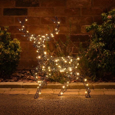 Black Frame Outdoor Light up Reindeer Family Christmas Figures