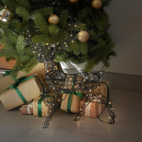 52cm Black Frame Stag Outdoor Light up Reindeer