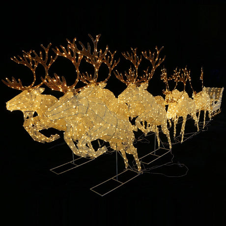 Outdoor Winter Wonderland Duo Bulb LED Santa Sleigh