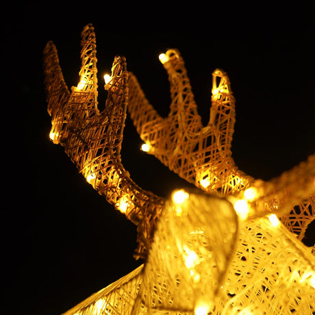 Outdoor Dual LED Light up Reindeer and Sleigh Christmas Figures