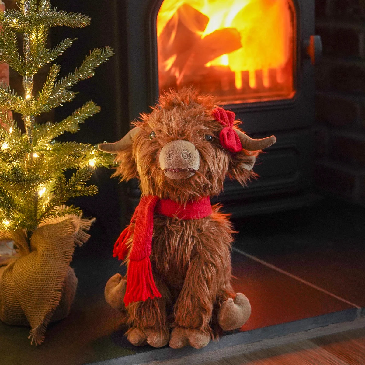 Plush Christmas Decoration Highland Cow Hairy Hattie 28cm