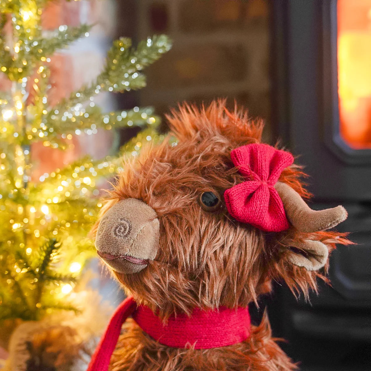 Plush Christmas Decoration Highland Cow Hairy Hattie 28cm
