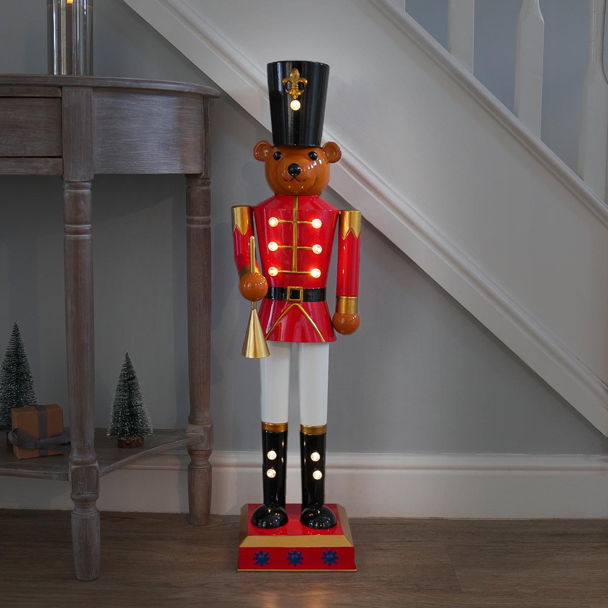 80cm Teddy Bear Nutcracker Battery Christmas Decoration