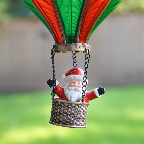 Battery Cool Flame Hanging Santa Balloon Lantern Christmas Light
