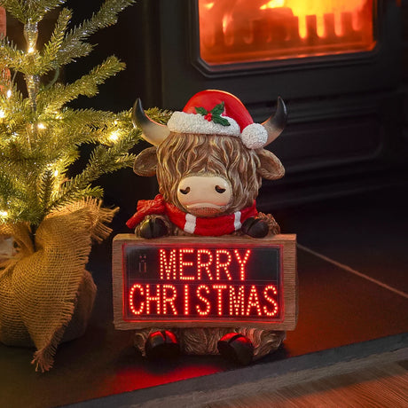 30cm Highland Cow LED Battery Christmas Light