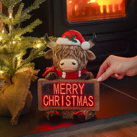 30cm Highland Cow LED Battery Christmas Light