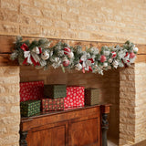 1.8m Snow Flocked Lapland Outdoor Christmas Garland