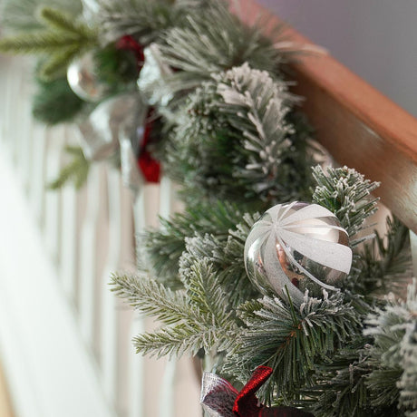 1.8m Snow Flocked Lapland Outdoor Christmas Garland