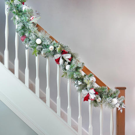 1.8m Snow Flocked Lapland Outdoor Christmas Garland