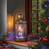 42cm Snowfall LED Battery Christmas Lantern