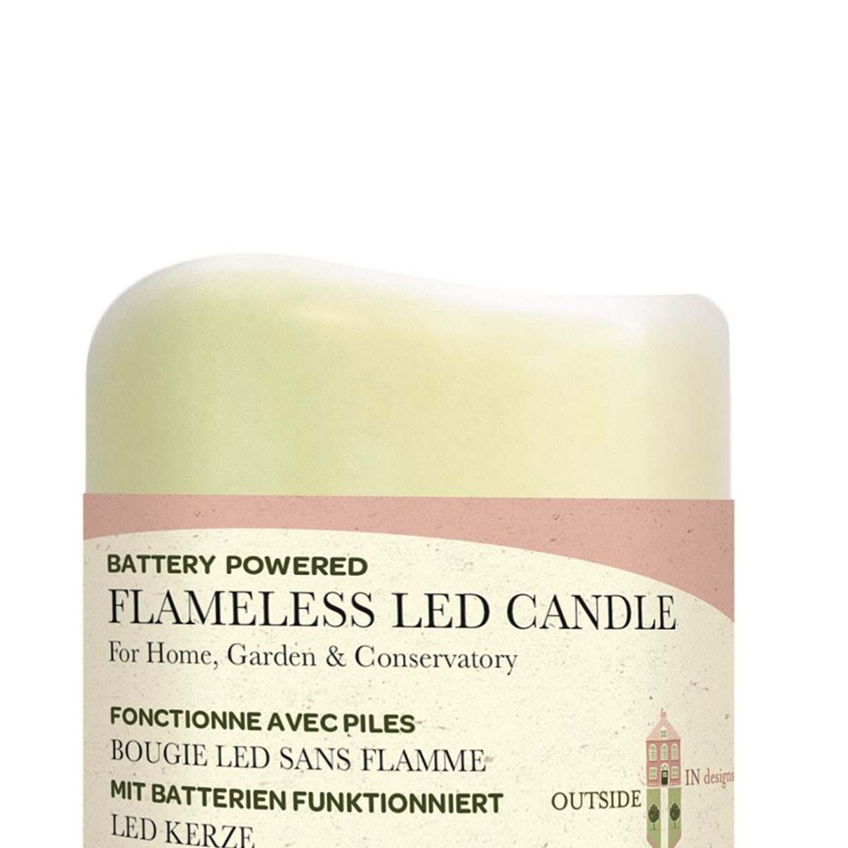 Battery LED Pillar Outdoor Candle 7.5cm