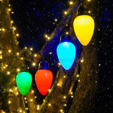 4 Large Cone Battery Outdoor Hanging Christmas Light