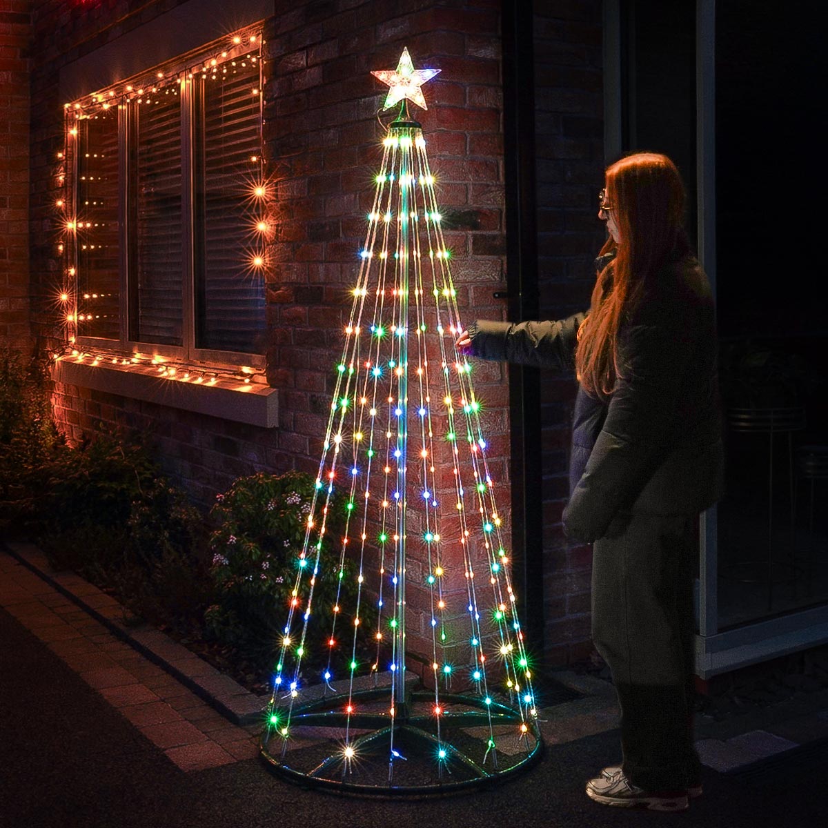 Colour Changing LED Flexi Wire Outdoor Christmas Tree with Remote Control