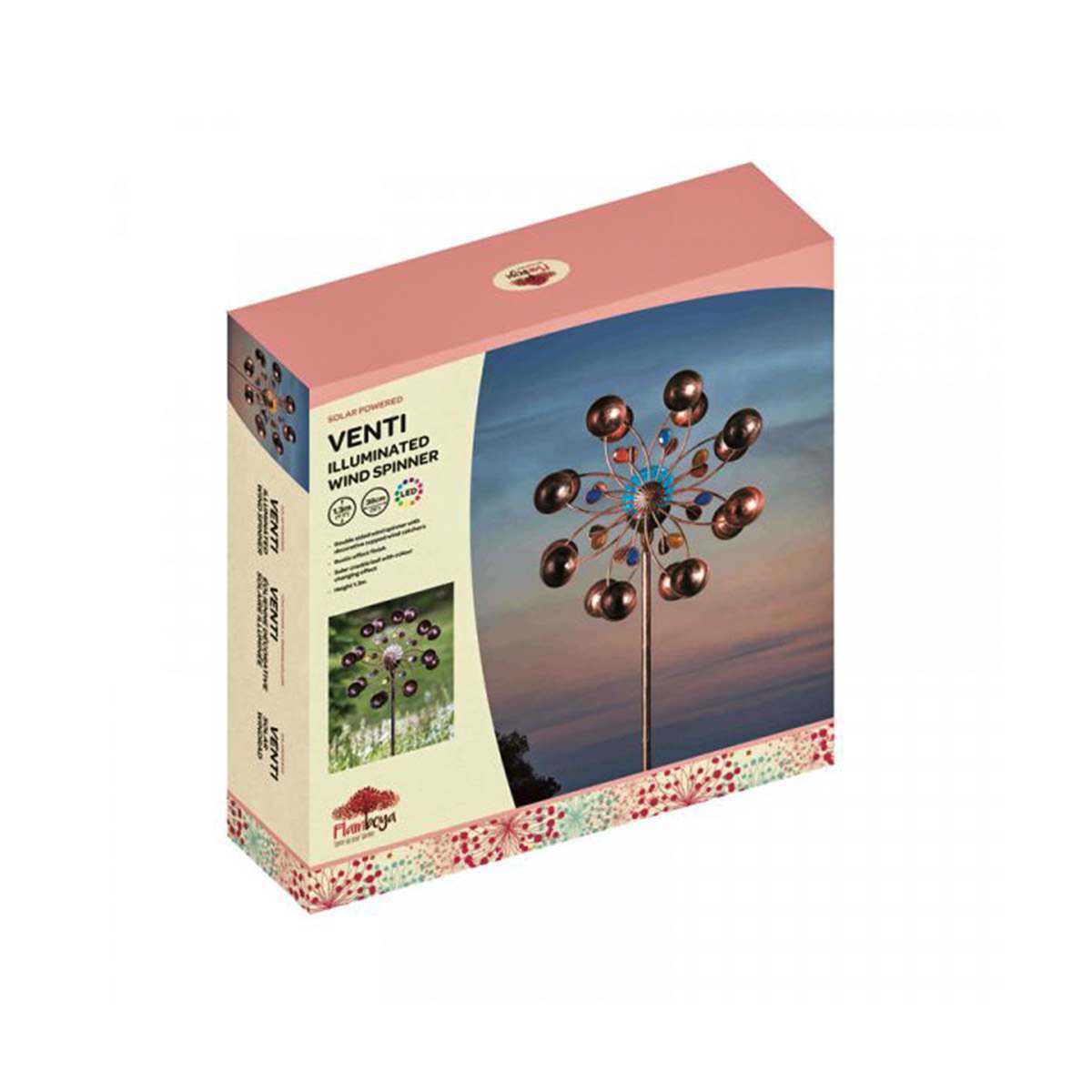 Venti Solar Wind Spinner Stake Light Colour Changing LED 1.3m