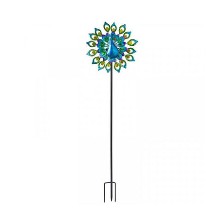 Peacock Solar Wind Spinner Stake Light 1.3m