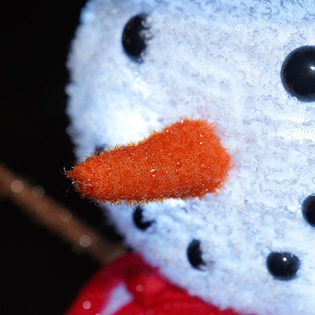Outdoor Collapsible Snowman with Scarf, White LEDs