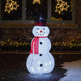 Outdoor Collapsible Snowman with Scarf, White LEDs