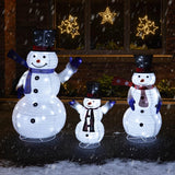 Set of 3 Outdoor Collapsible Snowman Family Figures