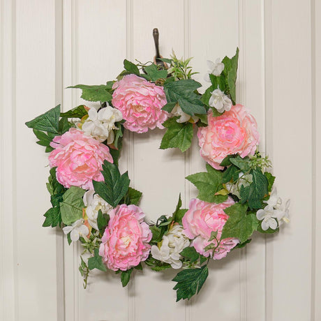 40cm Peony Whirl Spring Wreath