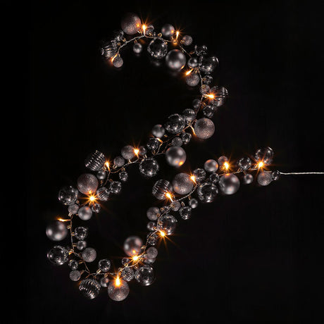 2.2m Battery LED Bauble Cluster Christmas Garland