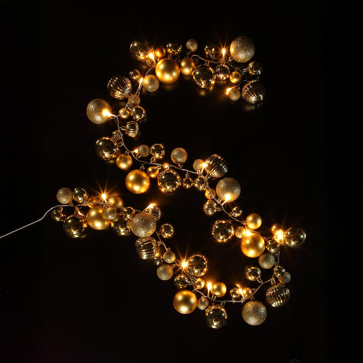 2.2m Battery LED Bauble Cluster Christmas Garland