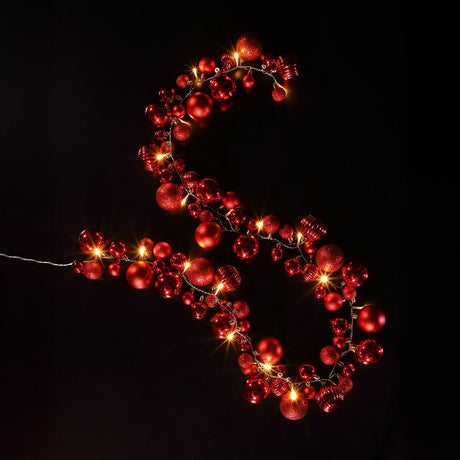 2.2m Battery LED Bauble Cluster Christmas Garland
