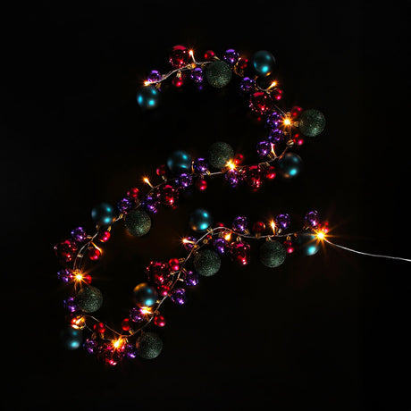 2.2m Battery LED Bauble Cluster Christmas Garland