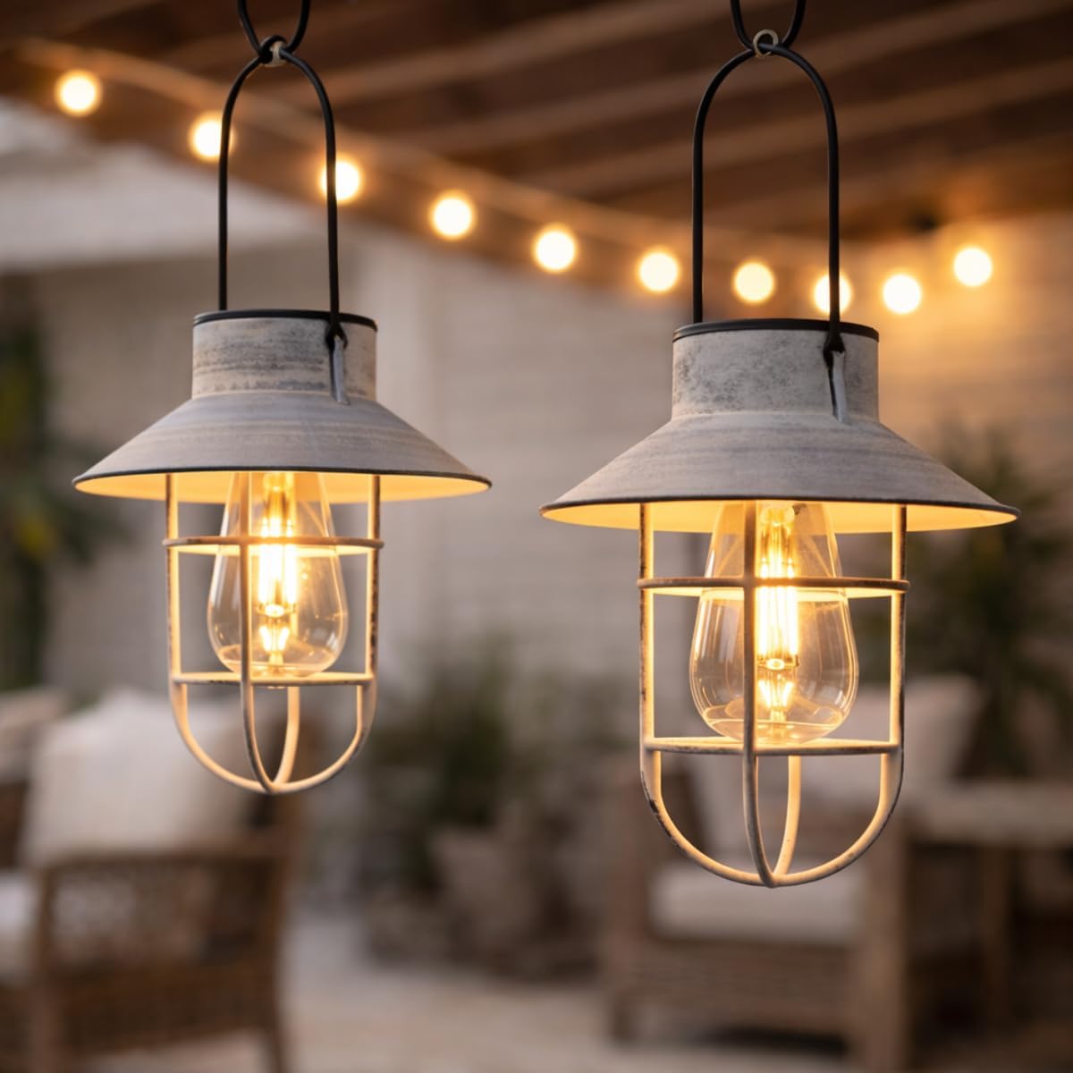 Fisherman Solar Hanging Lantern Filament Effect 21cm