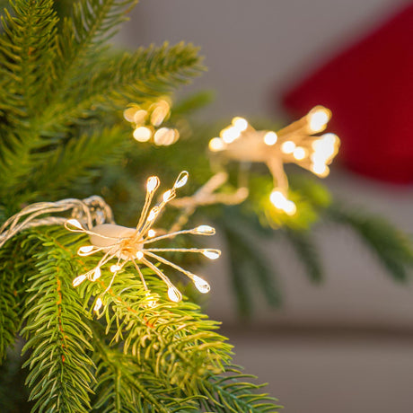 9.5m Warm White Starburst Outdoor Christmas Fairy Lights