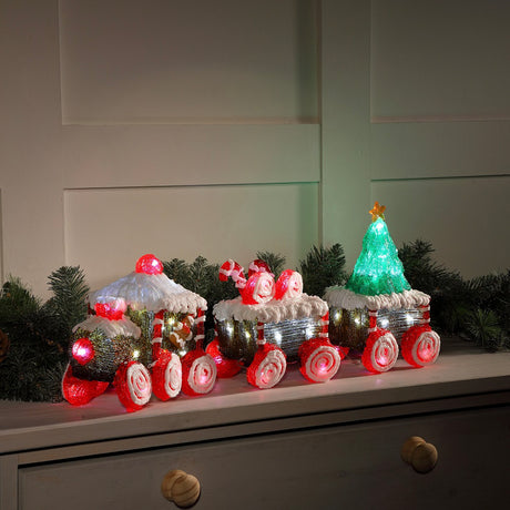 60cm Acrylic Train and Carriage Christmas Figure