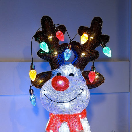 54cm Acrylic Light up Reindeer Christmas Figure