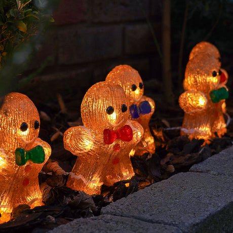 5 Gingerbread Men Acrylic Outdoor Christmas Decoration