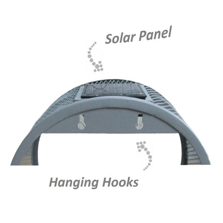 LED Solar Wall Planter Grey 50cm