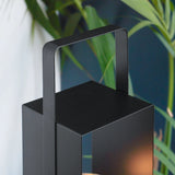 Black Metal Candle Lantern Holder 35cm