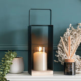 Black Metal Candle Lantern Holder 35cm