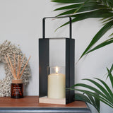 Black Metal Candle Lantern Holder 35cm