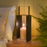 Black Metal Candle Lantern Holder 35cm