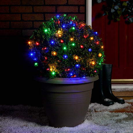 50 LED Outdoor Battery Fairy Lights Green Cable 4.9m