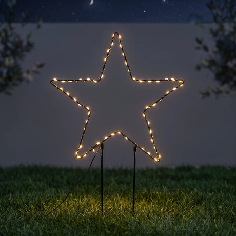 Outdoor Battery Star Christmas Stake Light Warm White 22cm