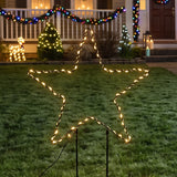 Outdoor Battery Star Christmas Stake Light Warm White 22cm