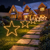 Outdoor Battery Star Christmas Stake Light Warm White 22cm