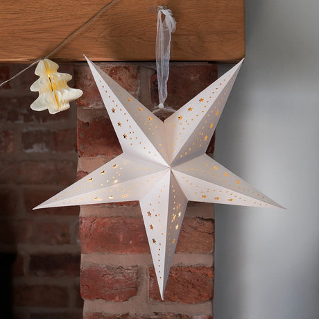 Paper North Star Light Hanging Christmas Window Light Battery Operated