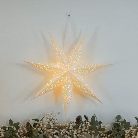 Paper North Star Light Hanging Christmas Window Light Battery Operated