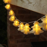 10 Paper Christmas Tree Battery Fairy Lights Warm White LEDs 2m