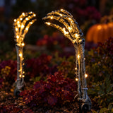 Pack of 2 Halloween Skeleton Battery Hand Stake Lights