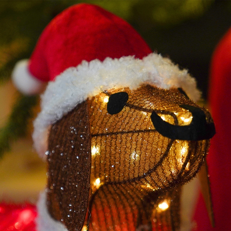 50cm Dachshund Outdoor Christmas Figure Battery Operated