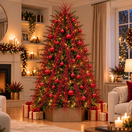 Light up Christmas Tinsel Tree Decoration Battery Operated