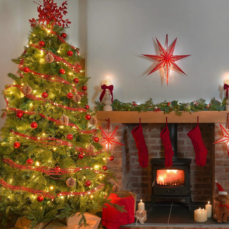 Light up Christmas Tinsel Tree Decoration Battery Operated