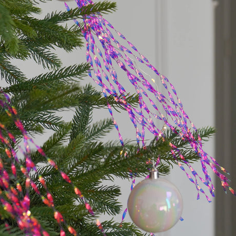 Light up Christmas Tinsel Tree Decoration Battery Operated