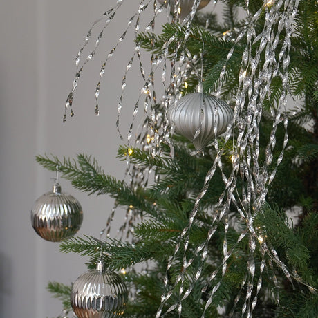 Light up Christmas Tinsel Tree Decoration Battery Operated